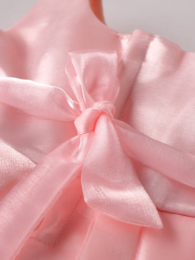 Popees Satin Sleeveless Party Wear Set (6-12 Months) for Baby Girls