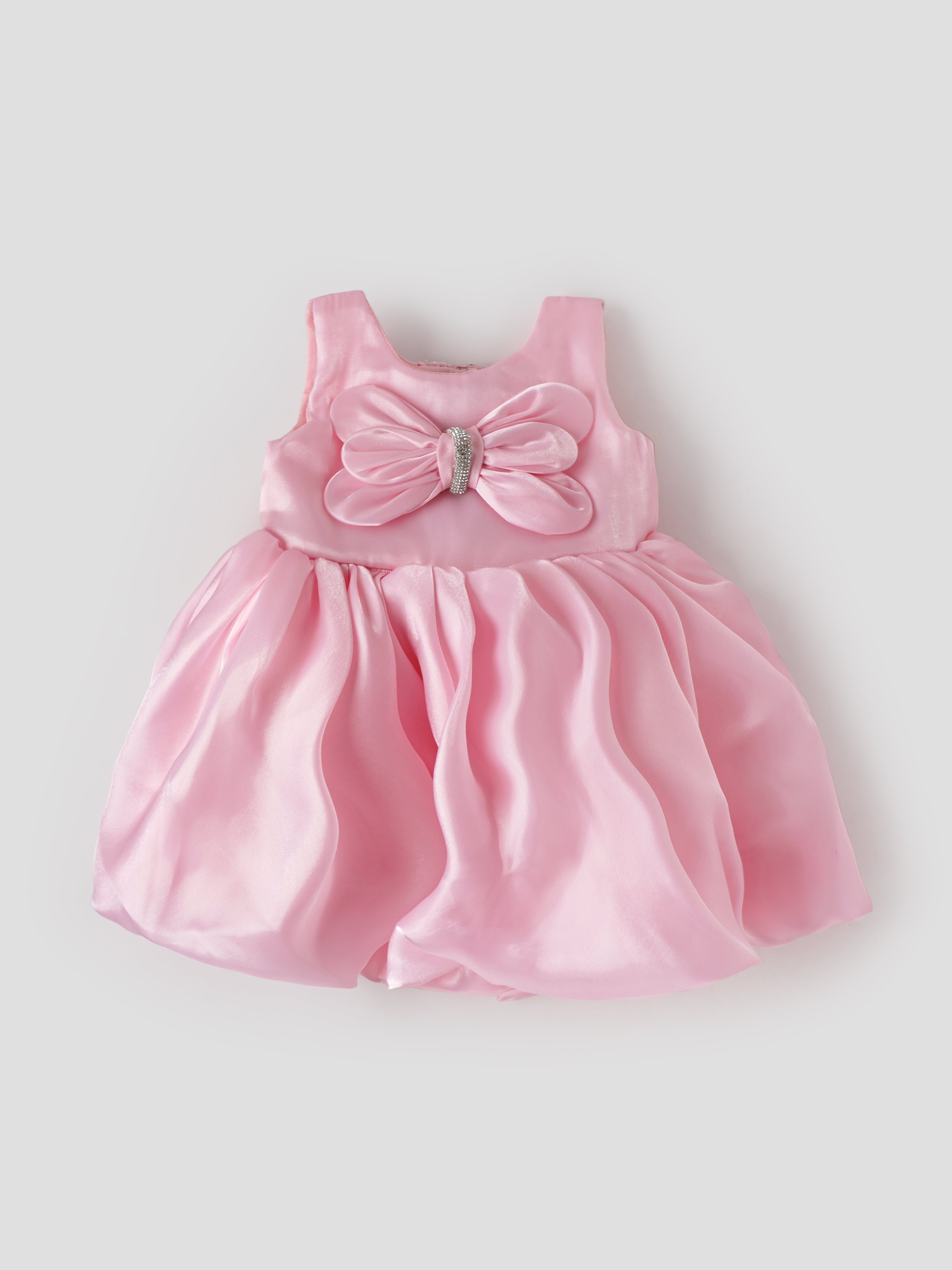 Popees Elegant Satin Frock Set (6-12 Months) for Baby Girls