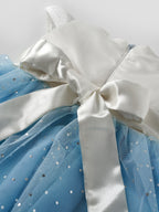 Popees Elegant Blue Net Party Wear Dress (9M-4Y) for Baby Girls