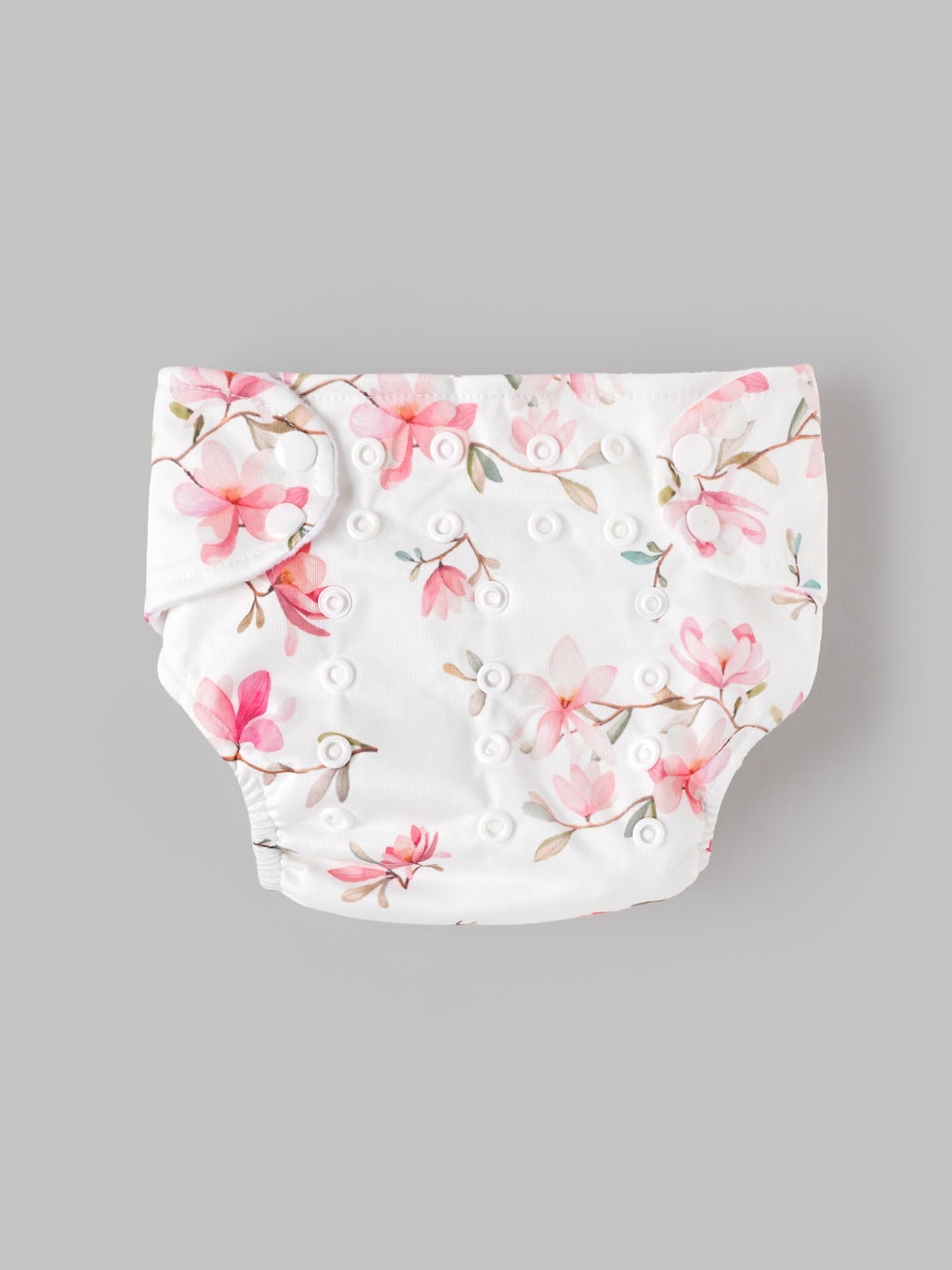 Popees Baby Reusable Cloth Diaper | Adjustable Snap Closure | Floral Print | Newborn (color may vary depending on availability)