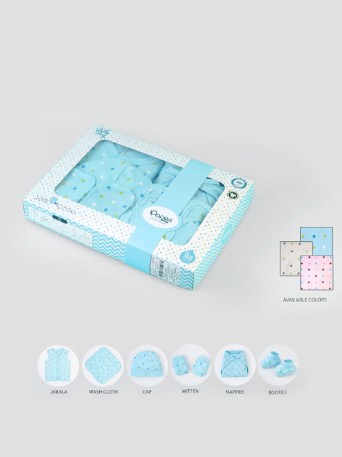 Popees 6 Piece Baby Essential Clothing Gift Set (1-6 Months) for Girls (color may vary depends on availability)