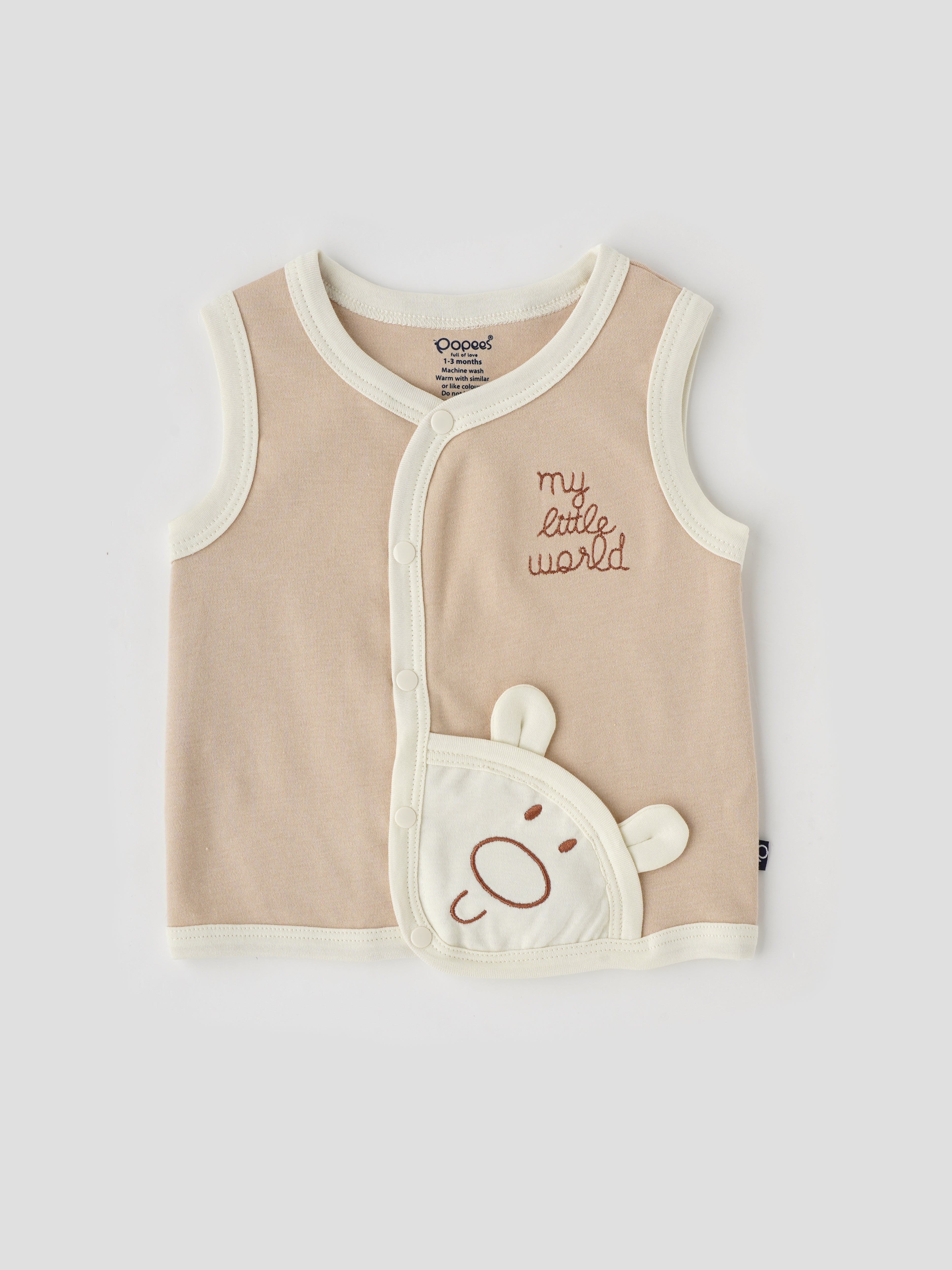 Popees Front Button Jhabla (0–3 Months) Skin-Friendly & Stylish Wear for Newborns