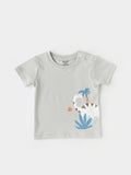 Popees Half-Sleeve Shoulder Open Tshirt for Baby Boys (3-24 Months) Made of Cotton Rich Fabric