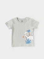 Popees Half-Sleeve Shoulder Open Tshirt for Baby Boys (3-24 Months) Made of Cotton Rich Fabric