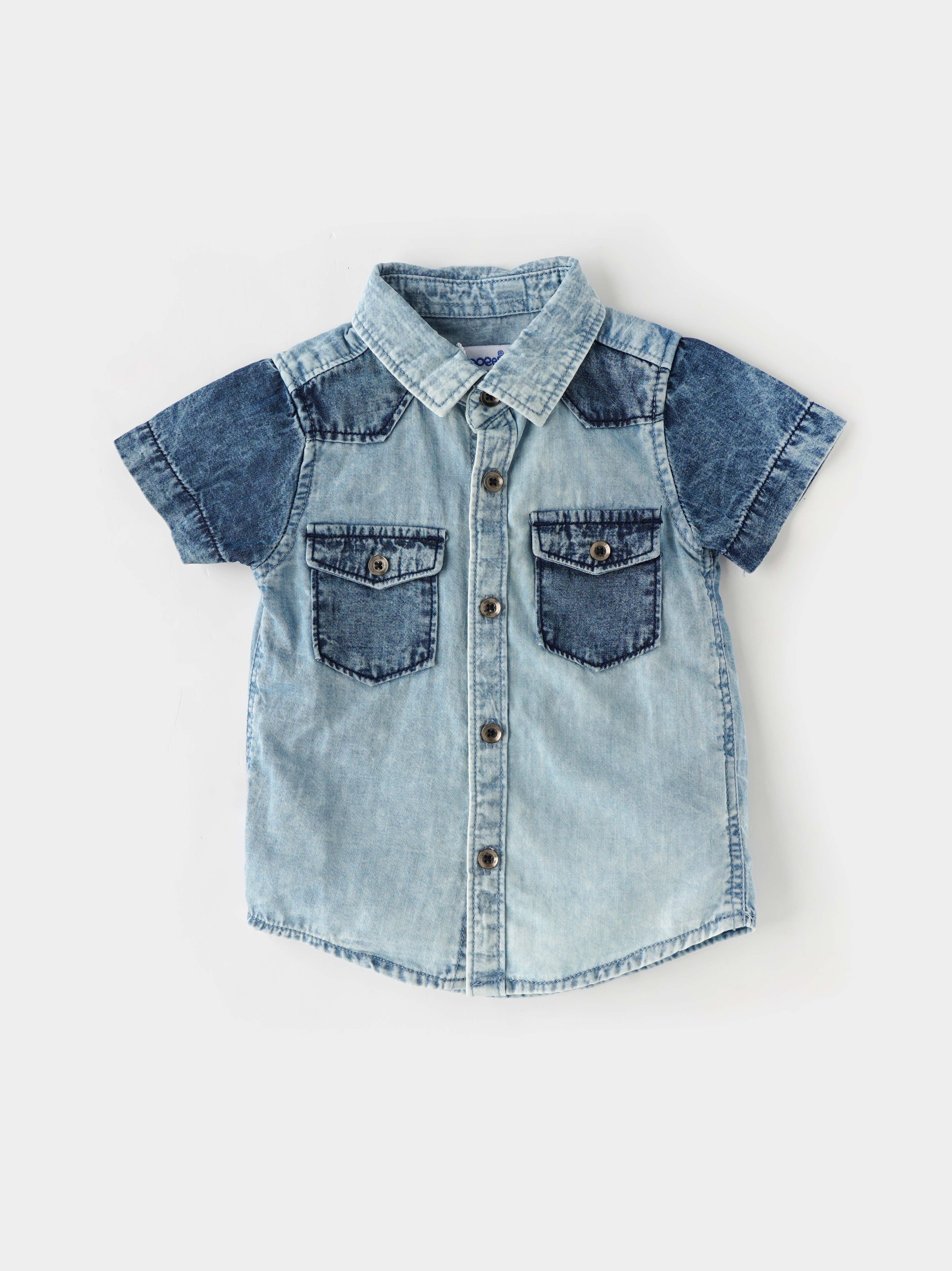 Popees Stylish & Trendy Double Pocket Denim Shirt (3-36 months) for Boys
