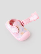 Popees Baby Unisex Soft & Stylish Velcro Strap Shoes with Comfortable Fit | Cute Teddy Bear Character Shoes for Boys & Girls | Pink
