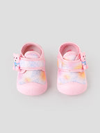 Popees Baby Unisex Soft & Stylish Velcro Strap Shoes with Comfortable Fit | Cute Teddy Bear Character Shoes for Boys & Girls | Pink