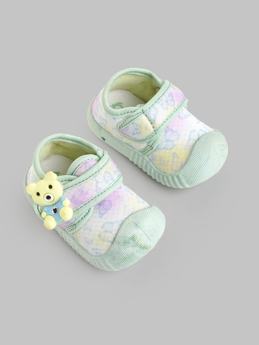 Popees Baby Unisex Soft & Stylish Velcro Strap Shoes with Comfortable Fit | Cute Teddy Bear Character Shoes for Boys & Girls