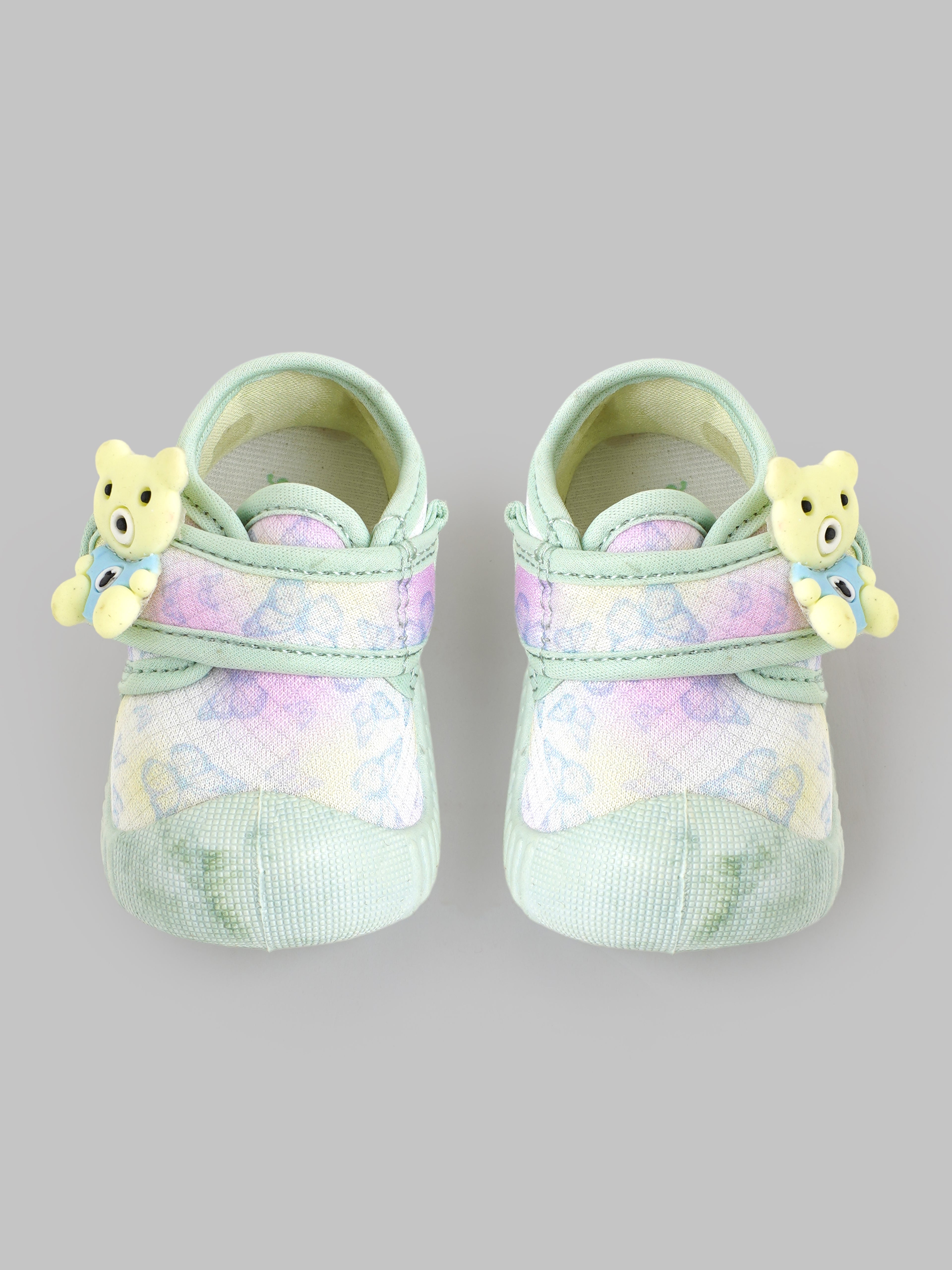 Popees Baby Unisex Soft & Stylish Velcro Strap Shoes with Comfortable Fit | Cute Teddy Bear Character Shoes for Boys & Girls