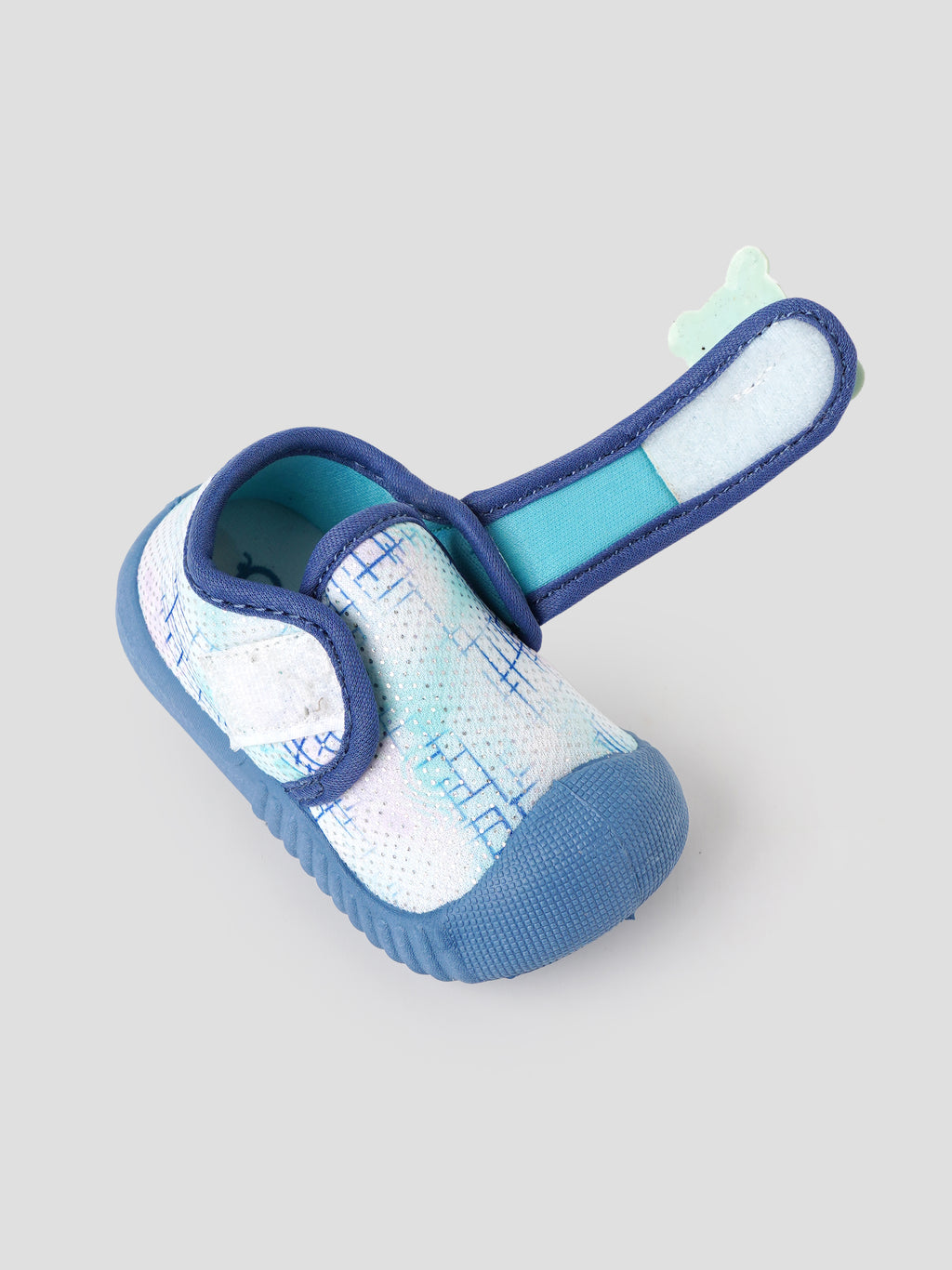 Popees Baby Unisex  Soft & Stylish Velcro Shoes | Comfortable Casual Shoes with Cute Design for Baby Girls and Baby Boys |Air Force Blue & White