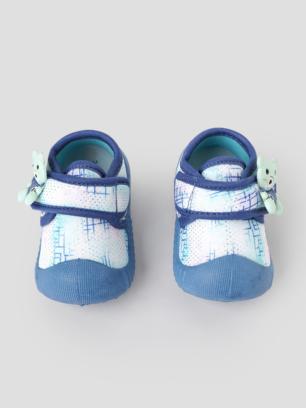 Popees Baby Unisex  Soft & Stylish Velcro Shoes | Comfortable Casual Shoes with Cute Design for Baby Girls and Baby Boys |Air Force Blue & White