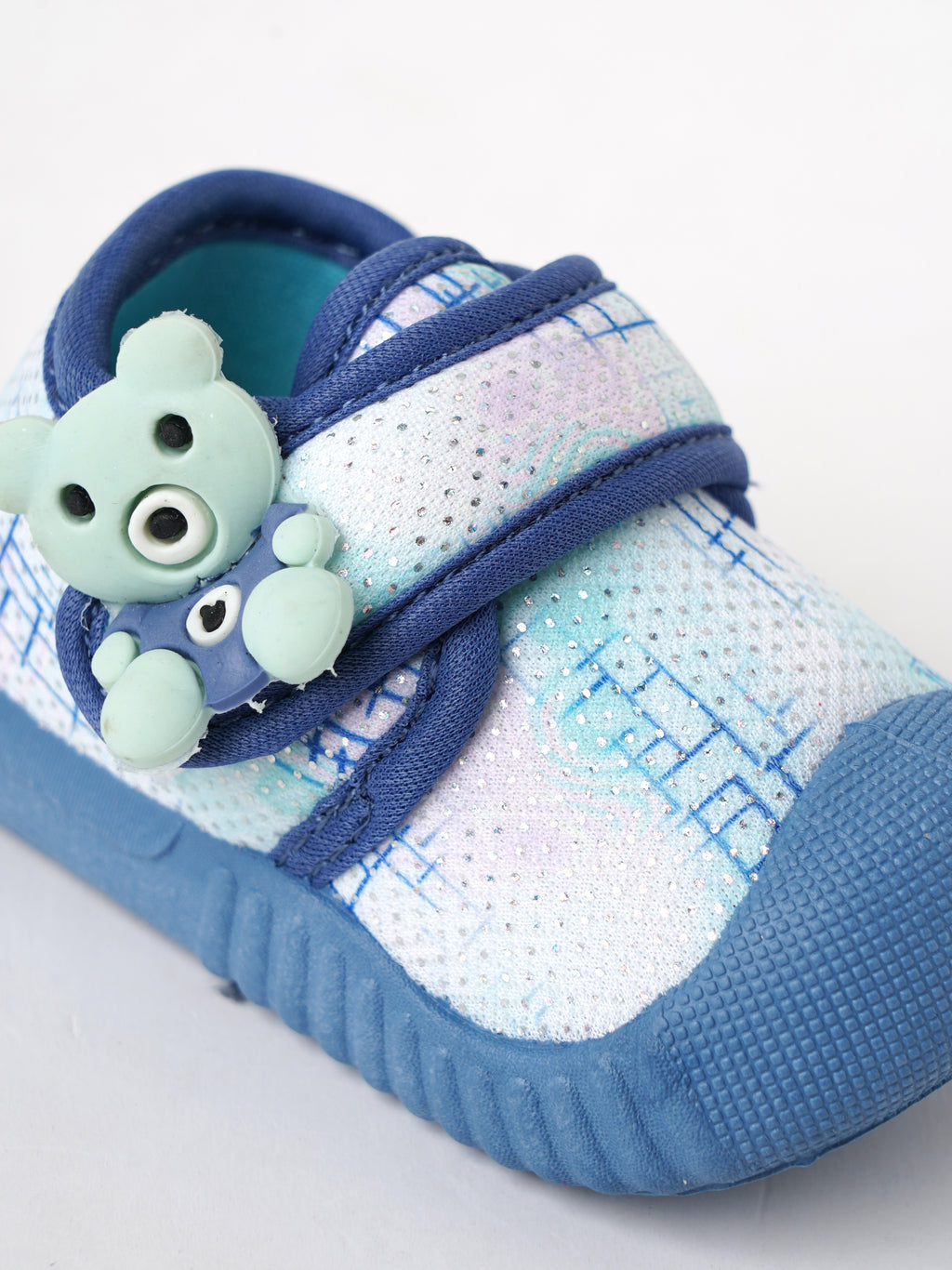 Popees Baby Unisex  Soft & Stylish Velcro Shoes | Comfortable Casual Shoes with Cute Design for Baby Girls and Baby Boys |Air Force Blue & White