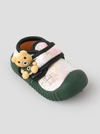 Popees Baby Unisex  Soft & Stylish Velcro Shoes | Comfortable Casual Shoes with Cute Flower Character Design for Baby Girls and Baby Boys | Mehendi Green & Pink