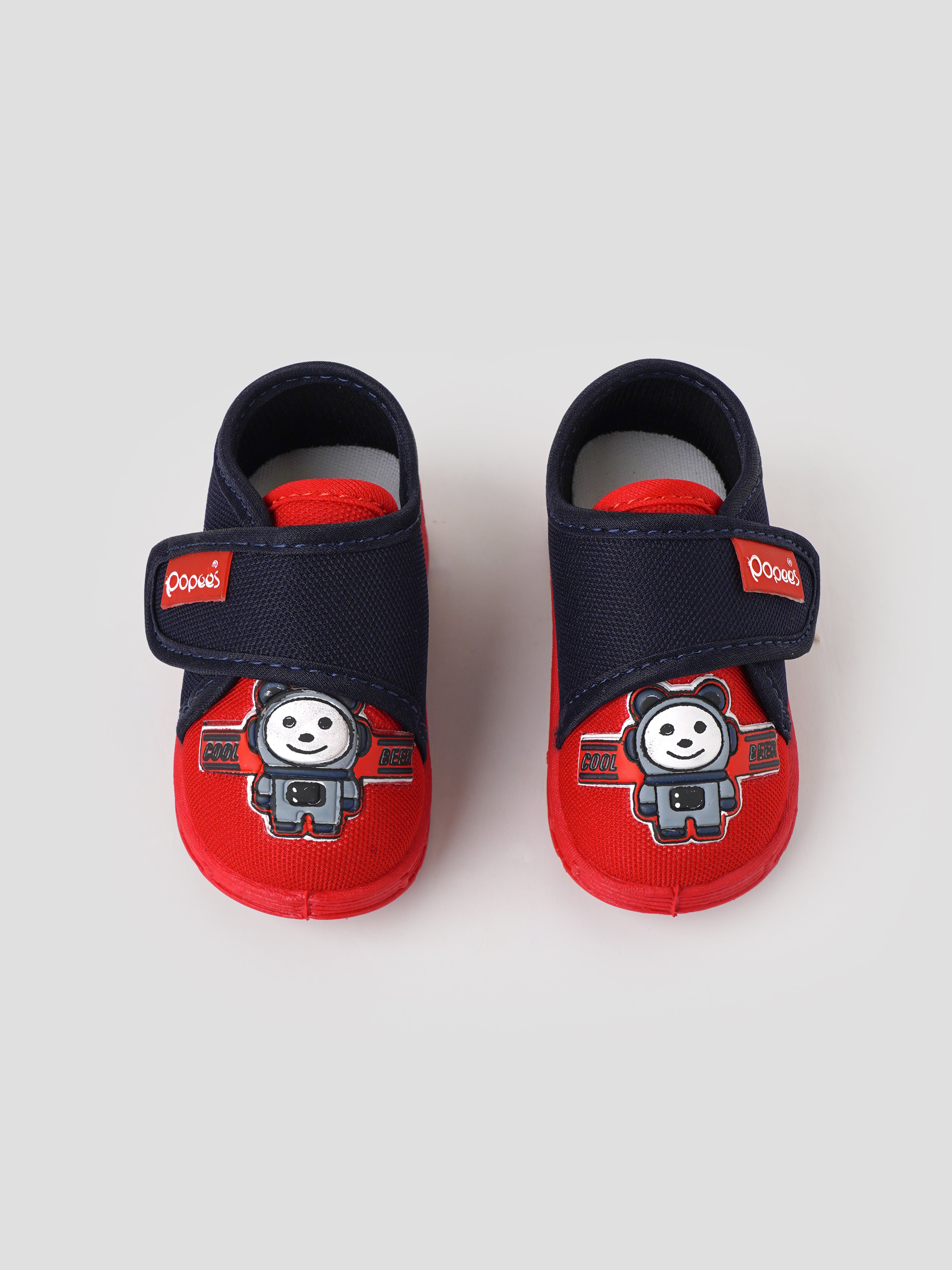Popees Baby Unisex Soft & Stylish Casual Shoes with Comfortable Fit | Velcro Strap Shoes with Cute Astronaut Design for Baby Boys & Girls
