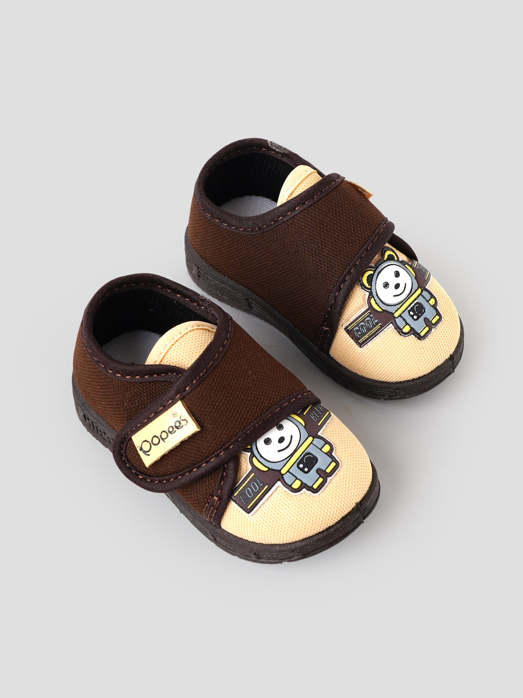 Popees Baby Unisex Soft & Stylish Velcro Strap Shoes with Comfortable Fit | Casual Baby Shoes for Boys & Girls | Brown