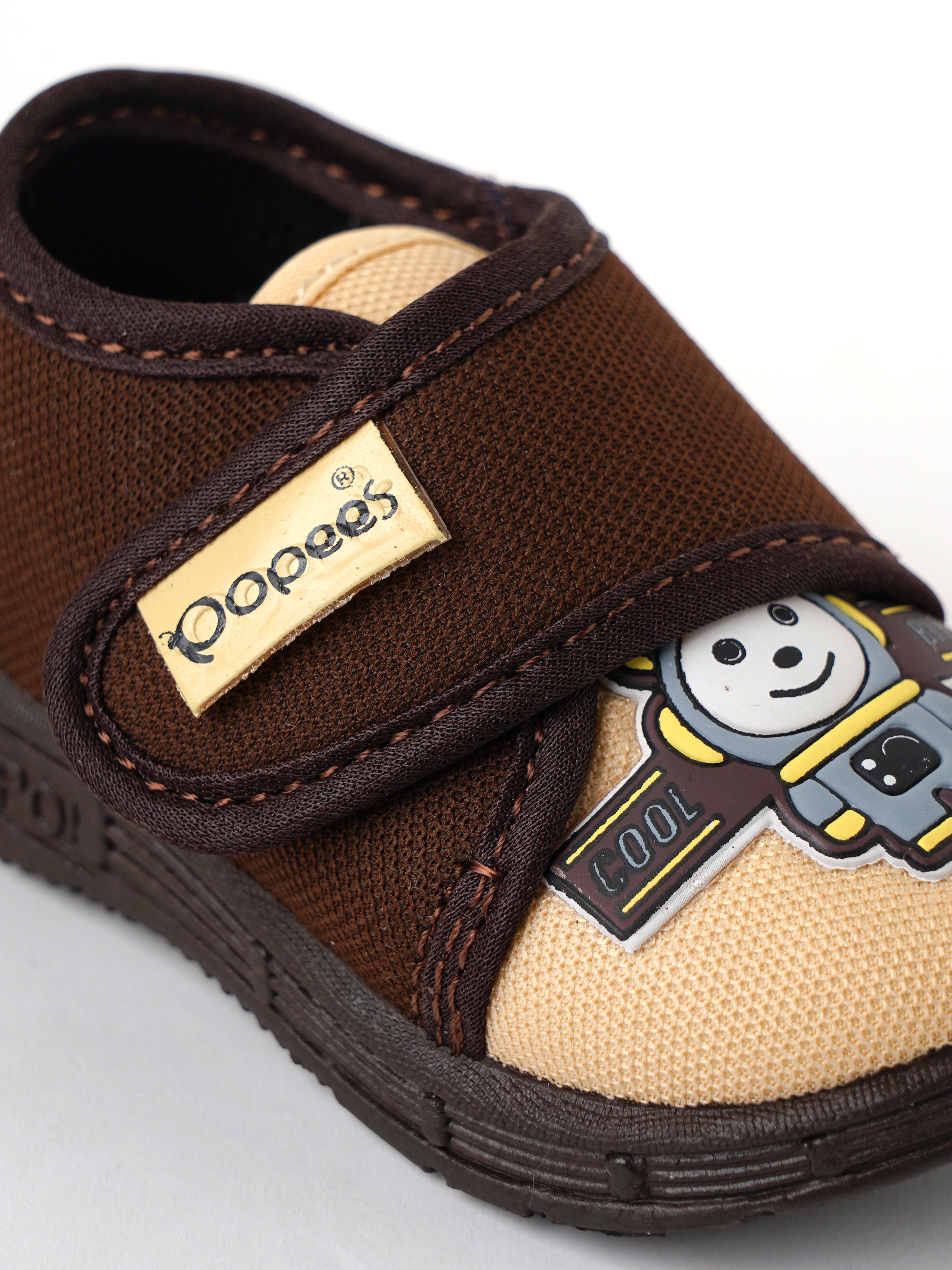 Popees Baby Unisex Soft & Stylish Velcro Strap Shoes with Comfortable Fit | Casual Baby Shoes for Boys & Girls | Brown