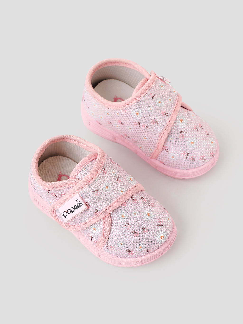 Popees Baby Unisex Soft & Stylish Pink Baby Shoes | Lightweight Mesh Shoes with Velcro Closure | Comfortable Footwear for Boys & Girls