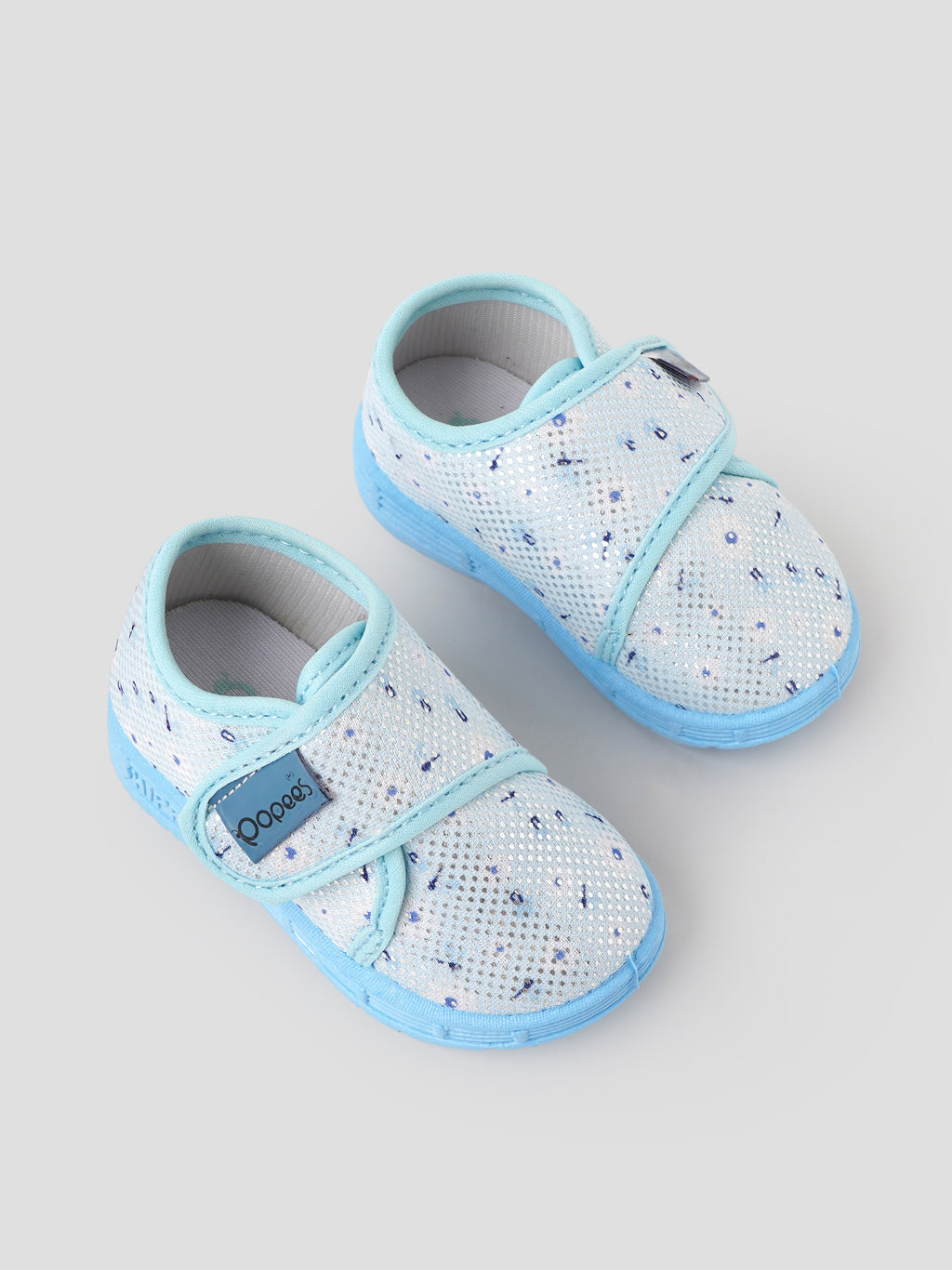 Popees Baby Unisex Soft & Stylish Shoes | Lightweight Blue Mesh Shoes with Velcro Closure for Baby Boys & Girls