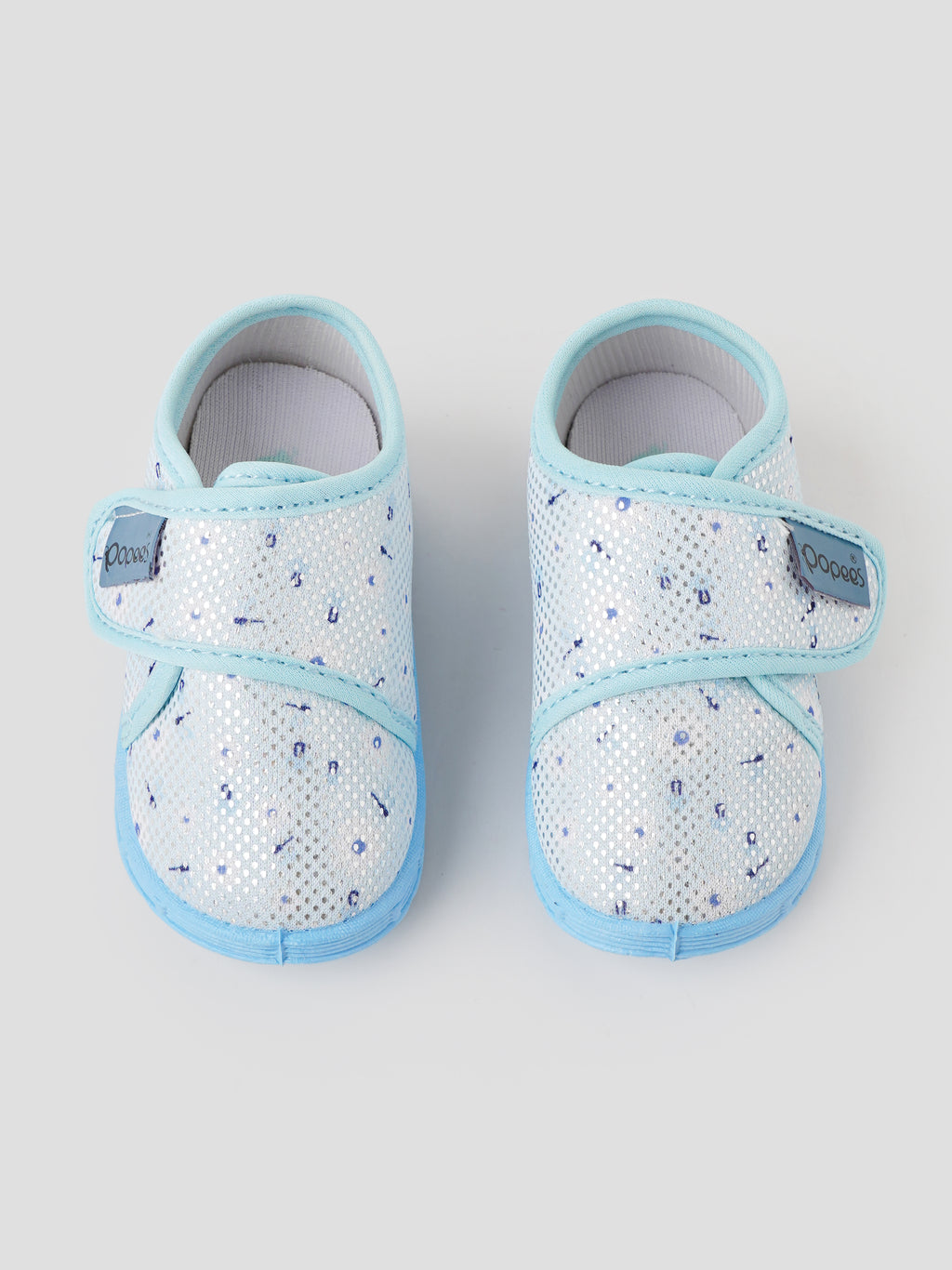 Popees Baby Unisex Soft & Stylish Shoes | Lightweight Blue Mesh Shoes with Velcro Closure for Baby Boys & Girls