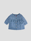 Popees Comfy Denim Ruffle Neck Top (1-5 Years) for Girls