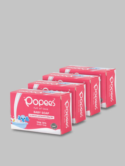 Popees Grade 1 Natural ingredient TFM 78% Baby Soap - Pack of 4