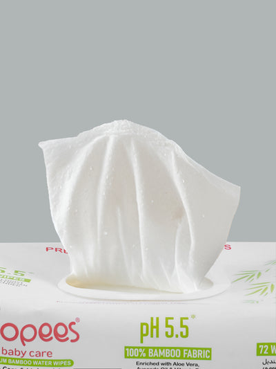 Popees Premium Bamboo Baby Wipes 100% Bamboo Fabric99% Water & Aloe Vera EnrichedGentle, Safe & Eco-Friendly Care